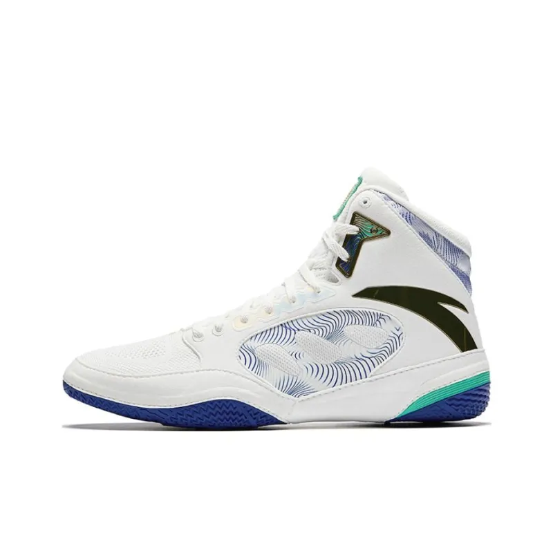 ANTA Противоскользящая устойчивая к истиранию высокая обувь для профессионального рестлинга мужская белая черная синяя