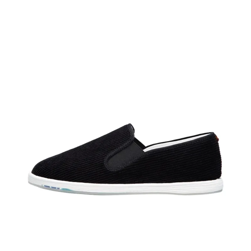 Bian Fumao Мужские повседневные туфли Old Beijing Cloth Обувь Slip-On Мужской Черный