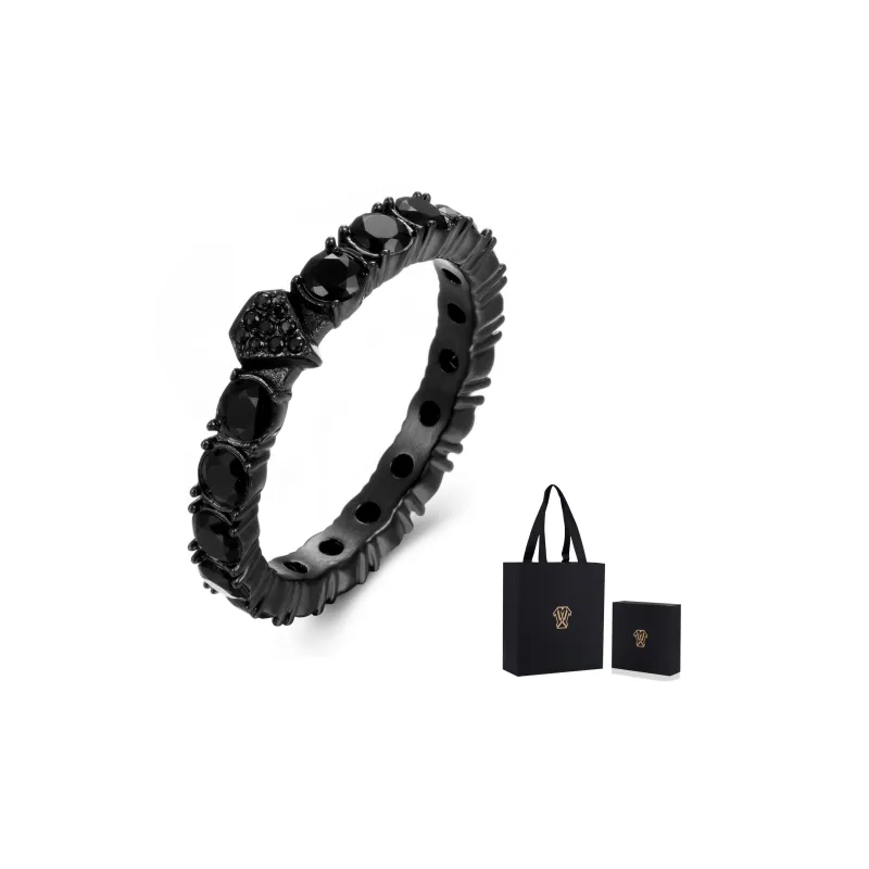 ICEMOBINC BLVCK Dark Series Титановая сталь Одинарное кольцо с бриллиантом Унисекс Обсидиановый черный