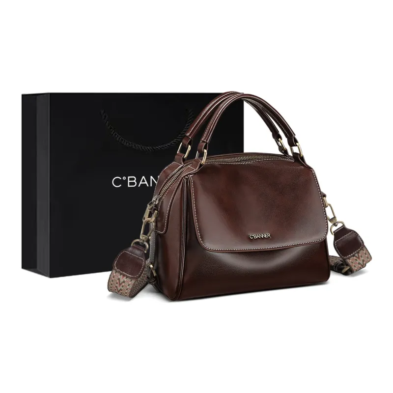 C°BANNER Сумка через плечо из коровьей кожи с синтетической кожей сумка обычного размера женский темно-коричневый