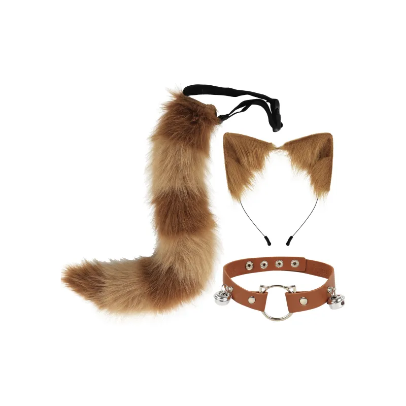 LISA Кошачье ухо Кошачий хвост Комплекты одежды Лиса Японский Ручная работа Косплей Кошка Девушка Аксессуары Кружево Вверх Кошачье ухо COS Оборудование
