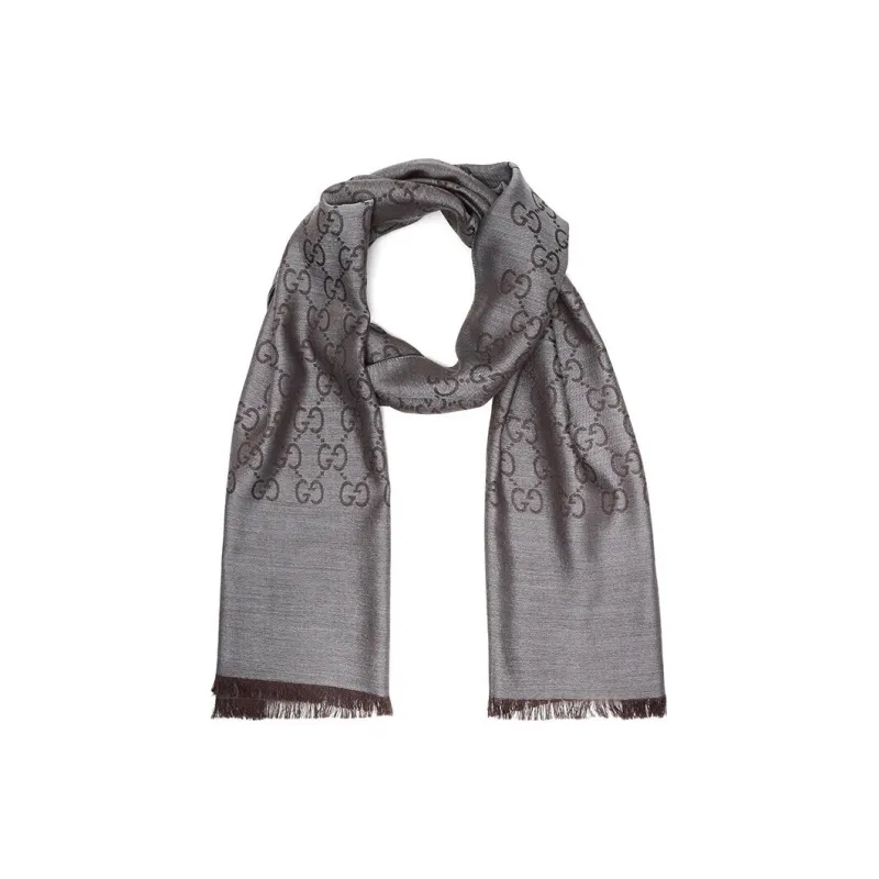 GUCCI Вязаные шарфы Женские Темно-серый
