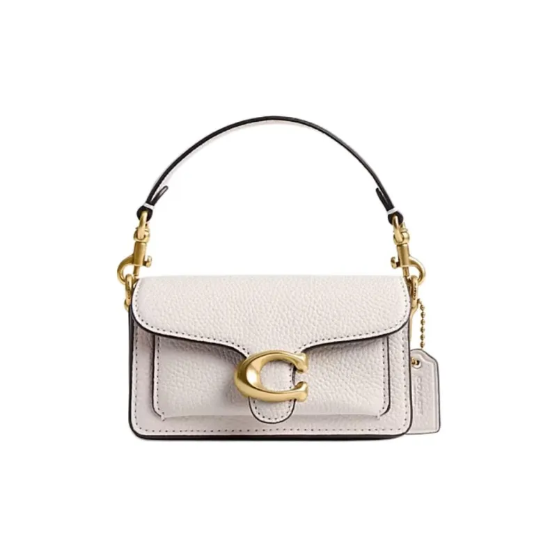 COACH Tabby Коровья кожа Через плечо Одно плечо Сумка Маленькая Женская Мел Белый
