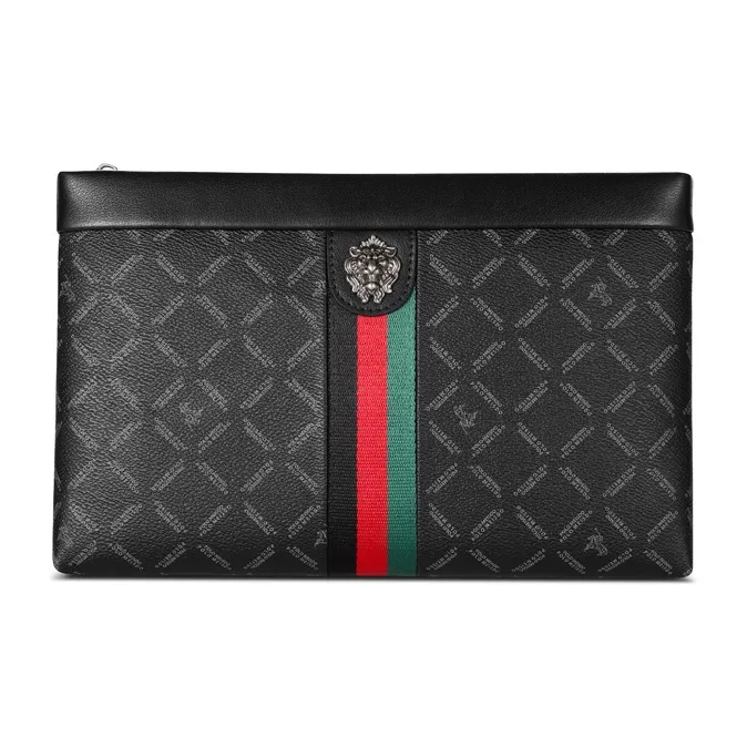 POLOMEISDO PVC Бренд С принтом Ручка Сумка Большая емкость Портативный Клатч Средний Мужской Черный Конверт Сумка