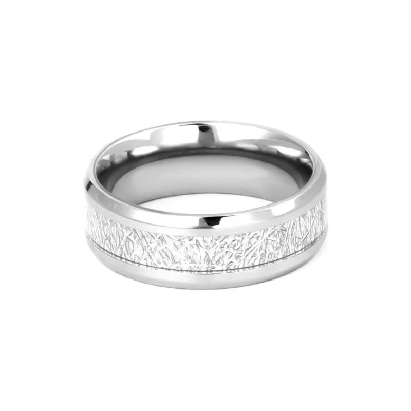 FOREVER MELODY Кольца из титанового стального сплава Мужские Серебряные