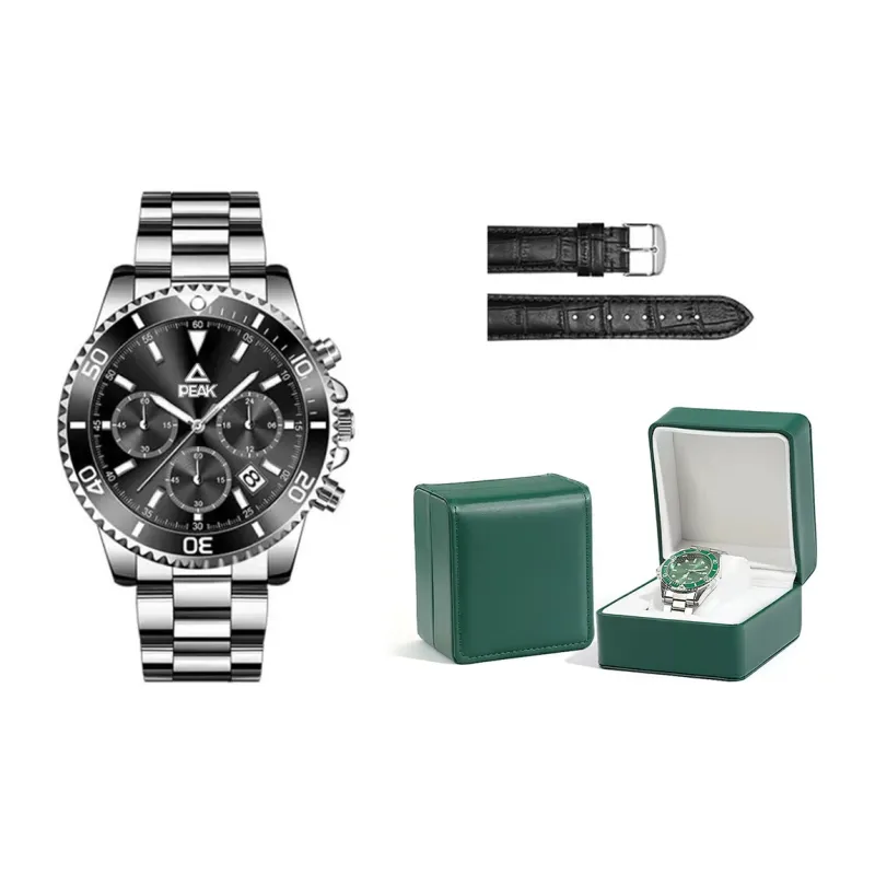 PEAK Кварцевый механизм нержавеющая сталь ремешок мужские часы зеленый циферблат