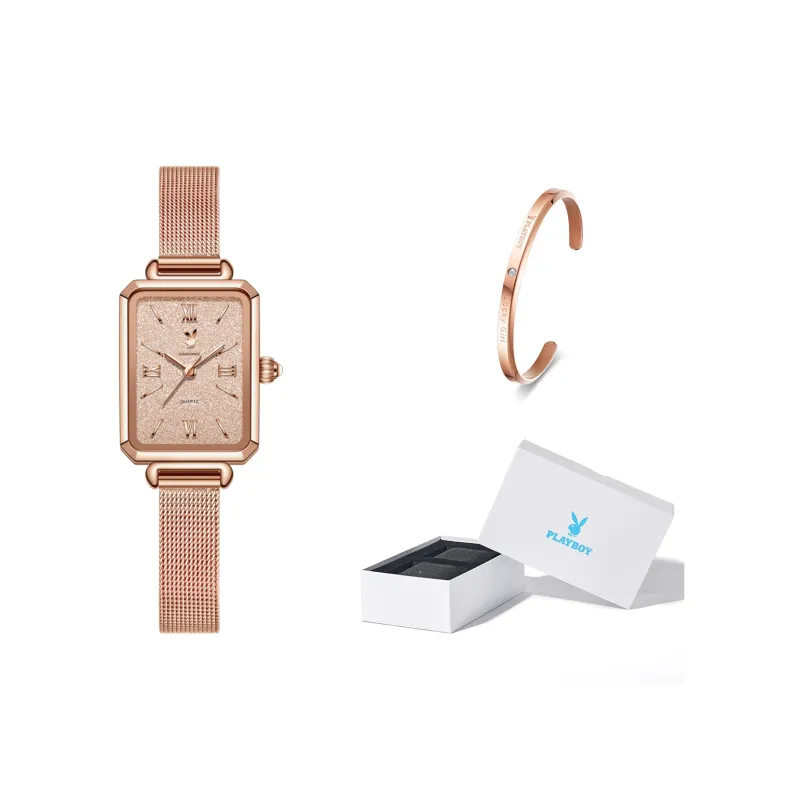 Playboy Кварцевый Movement Женские Часы 29мм*22мм Золотой