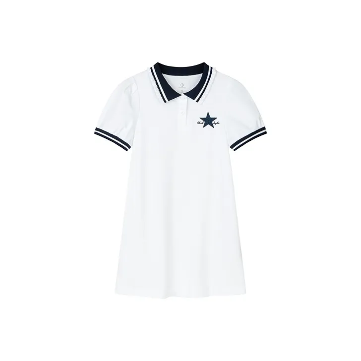 Конверс Чисто белый Платье для школьного возраста