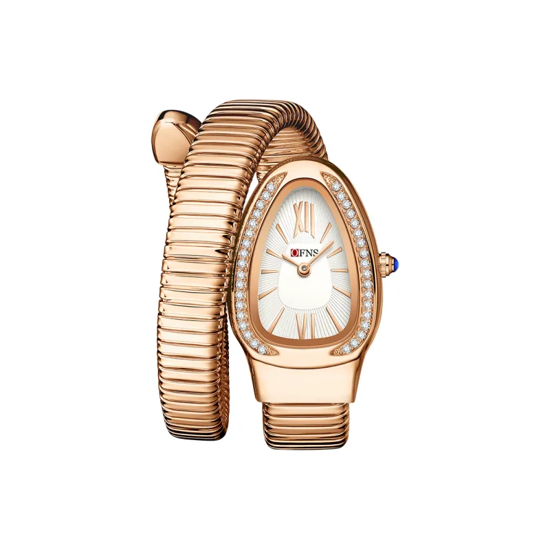 OFNS Кварцевый механизм Часы Женские Белый циферблат