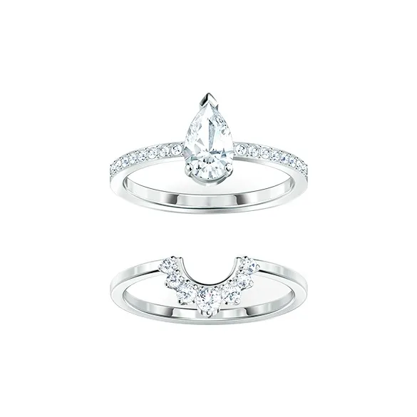 Swarovski Attract Белое золото с покрытием Кольца Женское серебро