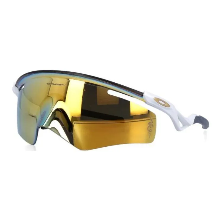 Oakley Ацетат Нерегулярная форма Солнцезащитные очки Женские Белые