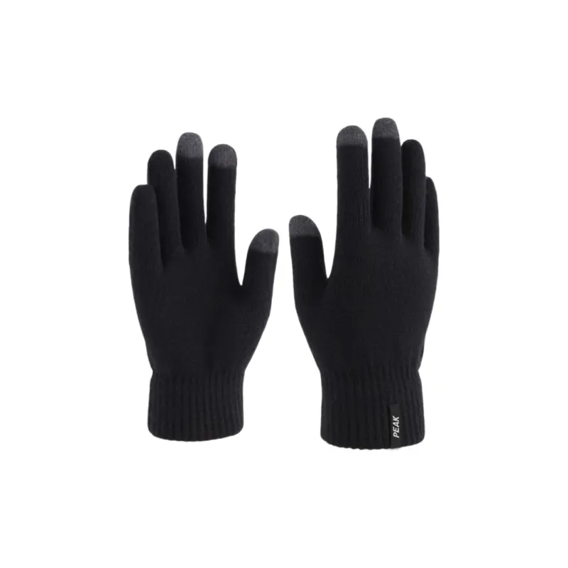 PEAK Акриловые вязаные перчатки унисекс черные