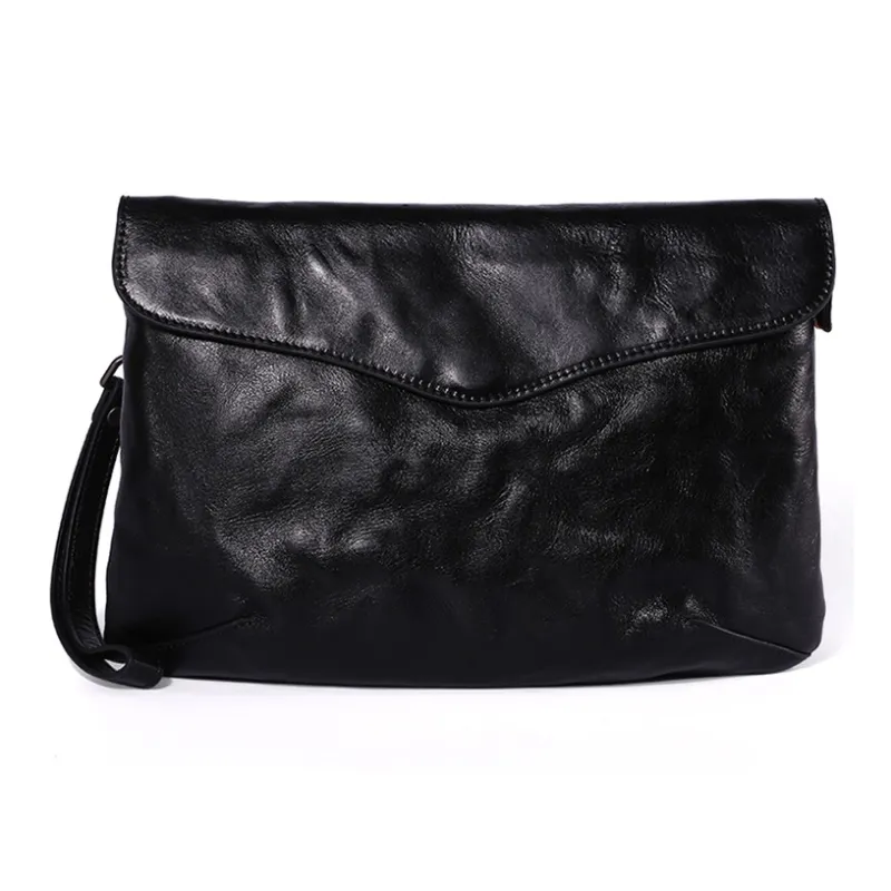 DOSRFINI Клатч из коровьей кожи мужской черный