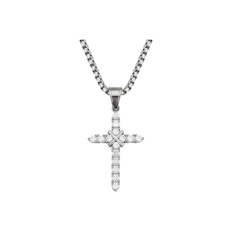 Cooraree Титановая сталь Стразы Ожерелья Унисекс