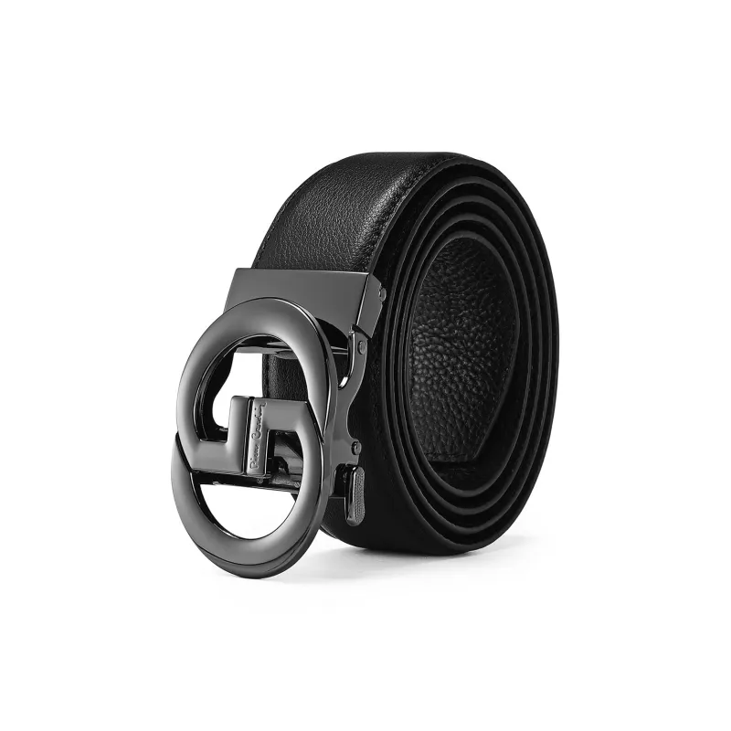 PIERRE CARDIN Ткань Коровья Кожа Коробка Настоящая Кожа Ремень Мода Мужской Черный 3,6 см