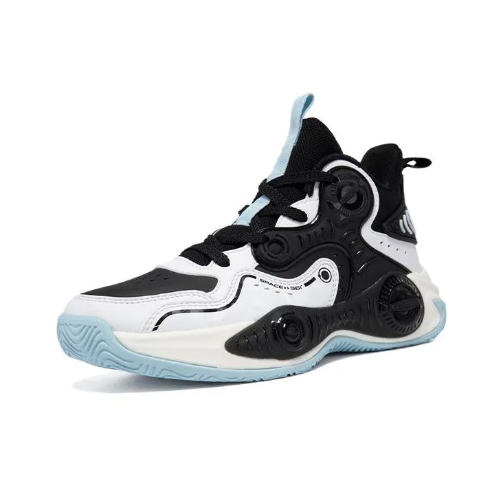 361°KIDS Противоскользящие амортизаторы MID Топ Детские баскетбольные кроссовки Черный Синий Подростки