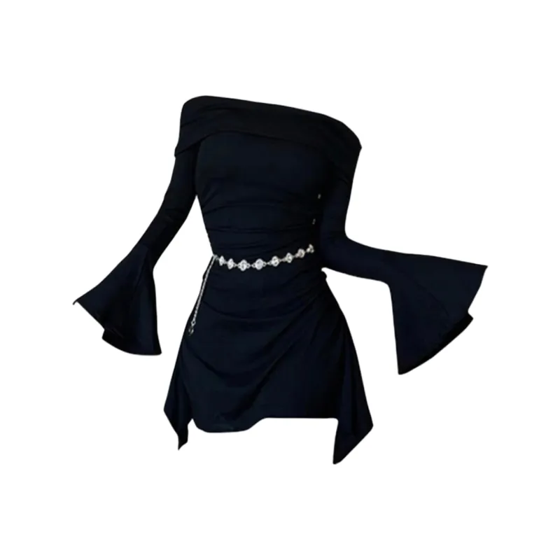 POPO.INFO Длинное платье с длинными рукавами женское