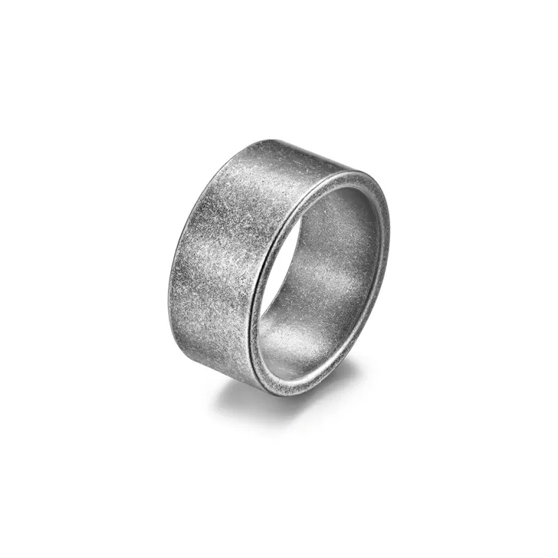 FOREVER MELODY Кольца из титанового сплава Мужские Серебряные Потертый Цвет