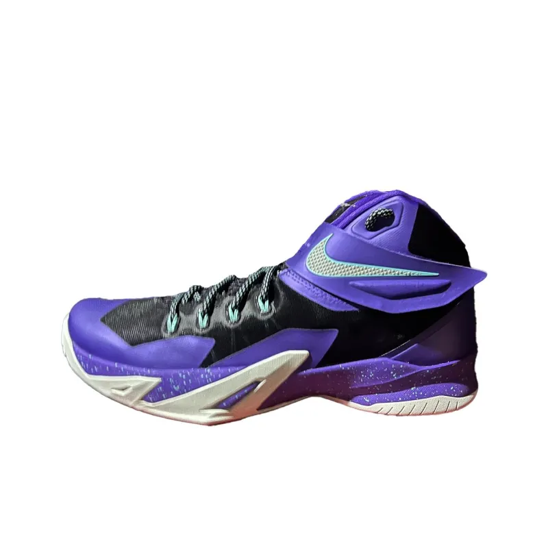 Nike Zoom Soldier 8 Противоскользящие устойчивые к истиранию высокие баскетбольные кроссовки мужские фиолетовые и черные