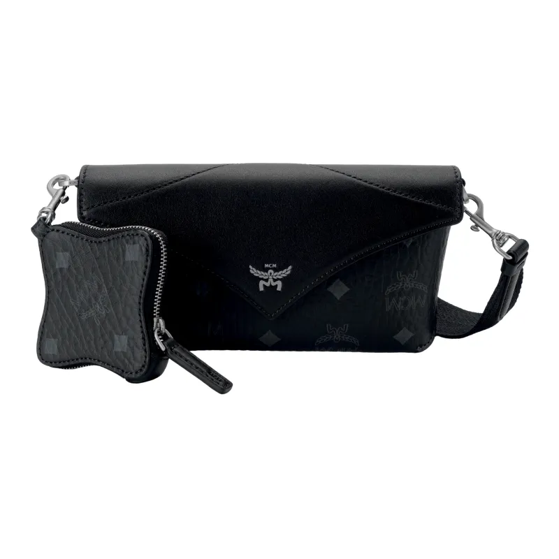 MCM Artificial Leather One Shoulder Crossbody Clutch Small Unisex Black MCM Искусственная кожа Одно плечо Через плечо Клатч Маленький Унисекс Черный