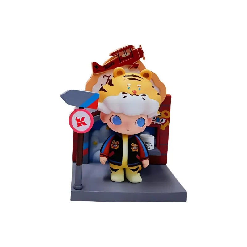 POP MART Коллаборация Edition Dimoo Kiehl's Год Тигра Ограниченная серия Прозрачный Слепой бокс с карточкой 100%