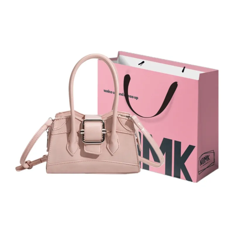 NOMK ПУ (полиуретан) Маленькая квадратная сумка сумка через плечо сумка для ноутбука женская черный розовый белый