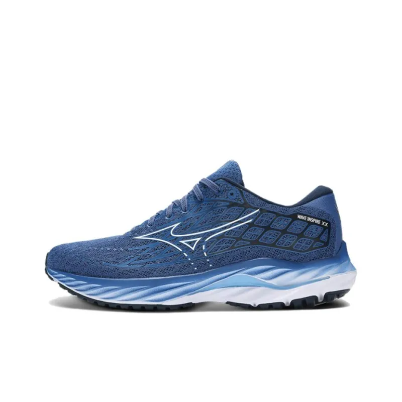 Mizuno Wave Inspire 20 Устойчивые к истиранию Низкие Беговые кроссовки Унисекс Синие