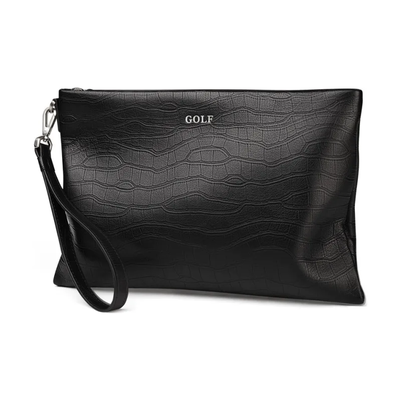 GOLF Клатч из крупнозернистой текстуры коровьей кожи кошелек держатель для карт чехол для телефона средний мужской черный синий