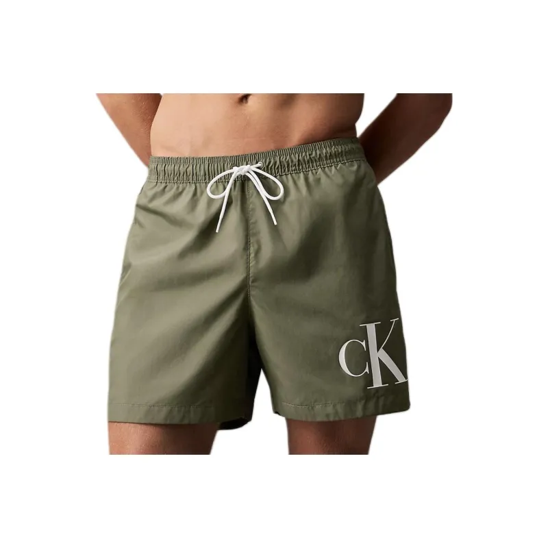 Calvin Klein Плавательные шорты Европейская версия Мужские Темно-оливковый