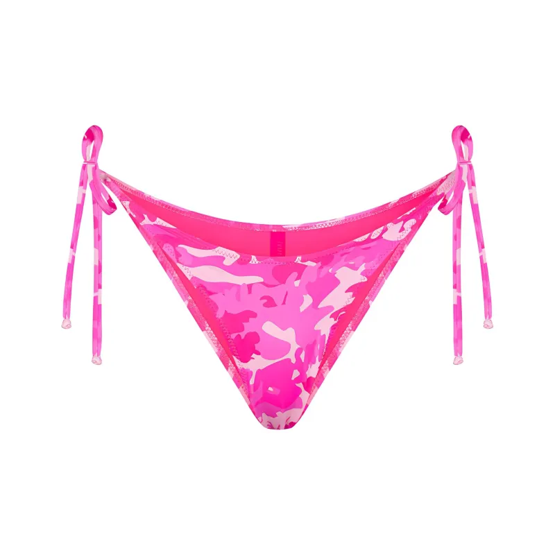 SKIMS Фирменный Плавание DIPPED Галстук BOTTOMS Плавки Женские Розовый SKIMS CAMO Розовый Камуфляж