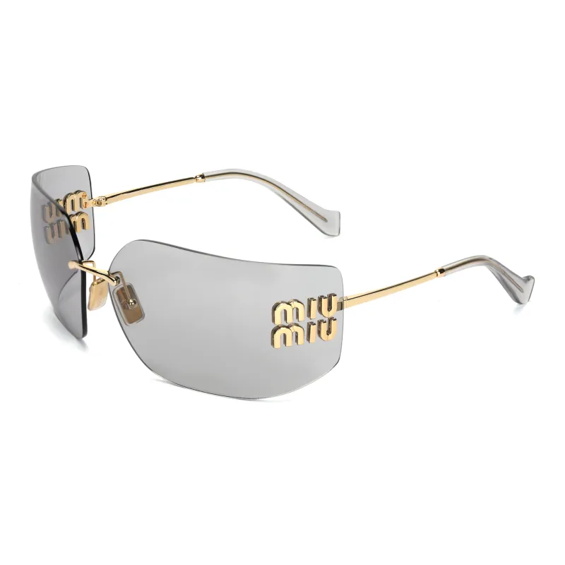 MIU MIU Сплав Нерегулярная форма Солнцезащитные очки Женские Золото