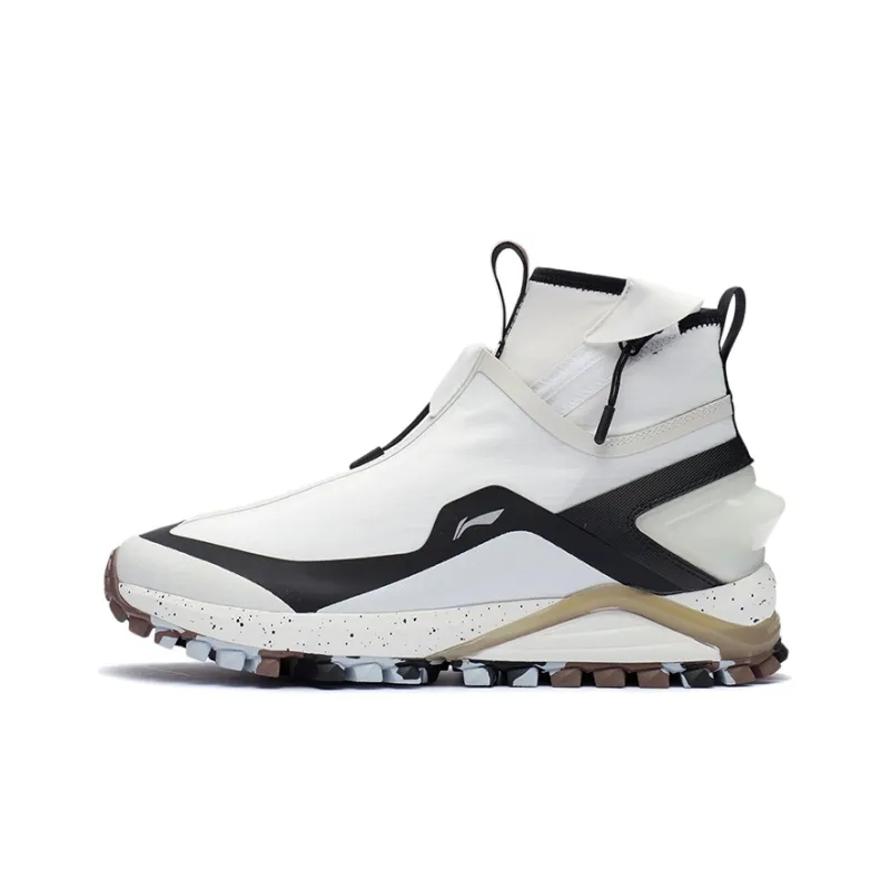 LiNing Ride The Wild Амортизация Противоскользящее покрытие Высокий топ Беговые кроссовки Мужской Белый