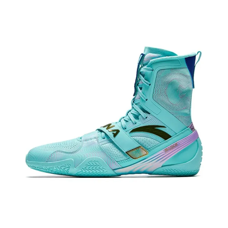 ANTA Противоскользящая Износостойкая Высокий Топ Профессиональная Боксерская Обувь Мужская Зеленый Черный