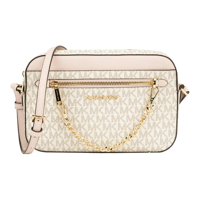 MICHAEL KORS Jet Set PVC Кожа Камера Сумка Сумка через плечо Большая Женская Розовая Белая Многоцветная