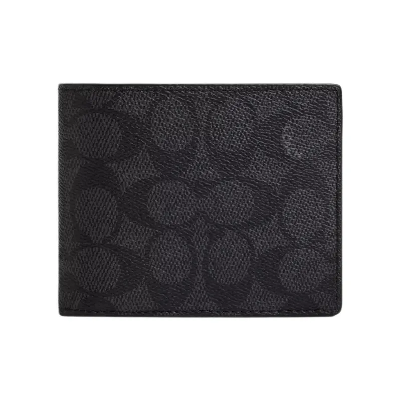 COACH SignatureCanvas Покрытый холст Кошелек Женские Уголь