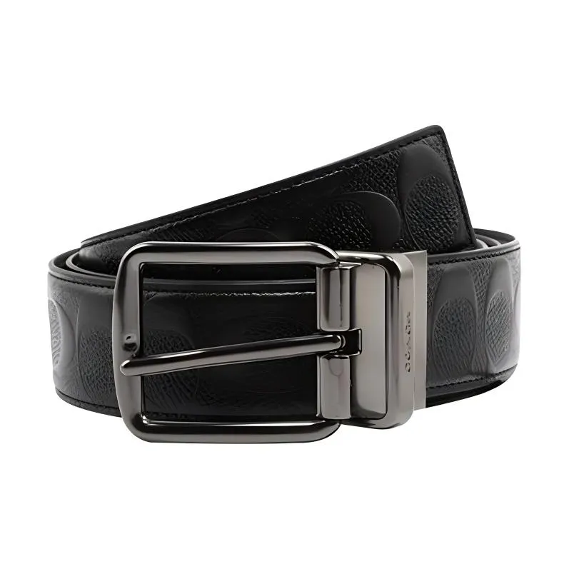 COACH Ремни из коровьей кожи Мужской Черный Ширина 3,8 см