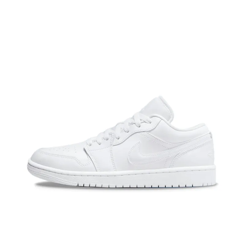 Jordan Air Jordan 1 Low Triple White Трендовый Низкий Топ Винтажные Баскетбольные Кроссовки Женские Белые