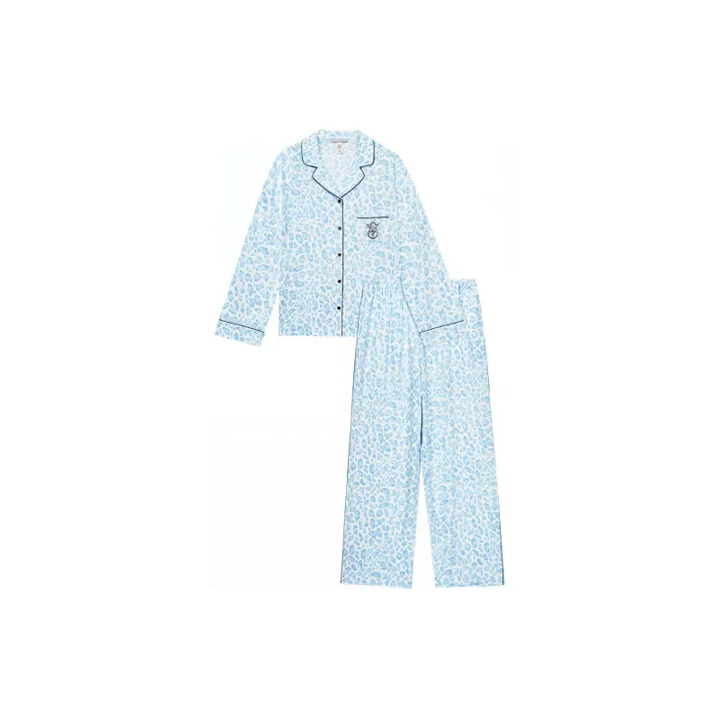 Victoria's Secret Пижамный комплект Magic Цветочный Женский Синий Леопард с принтом