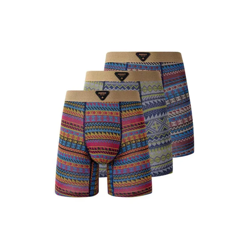 VIEKUCOOL 3 пачки Кофейный+Зеленый+Красный Мужские боксеры