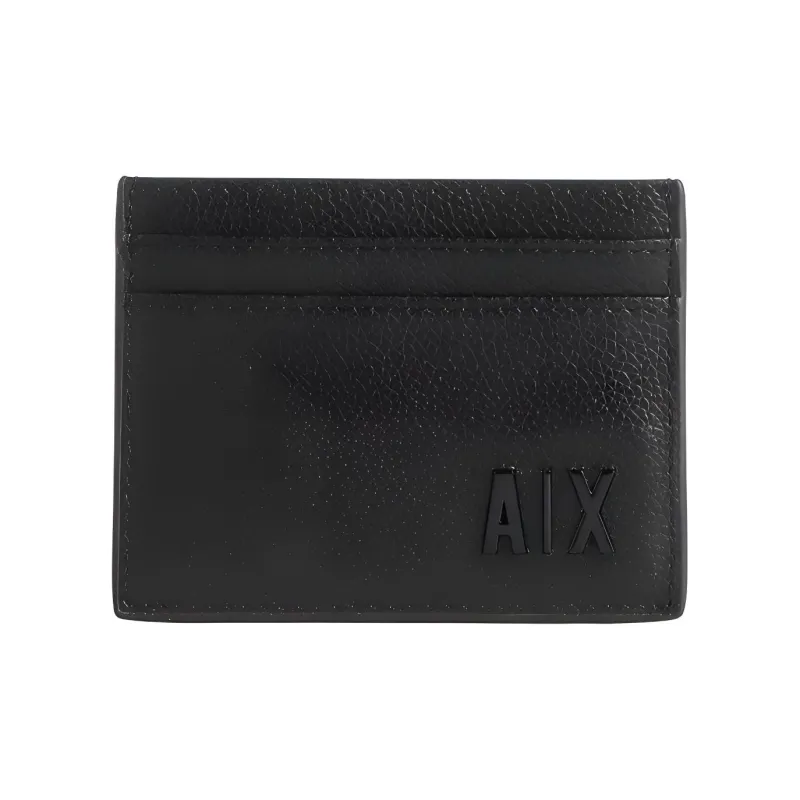 ARMANI EXCHANGE AE Зернистая текстура кожа Держатель для карт Мужской Черный