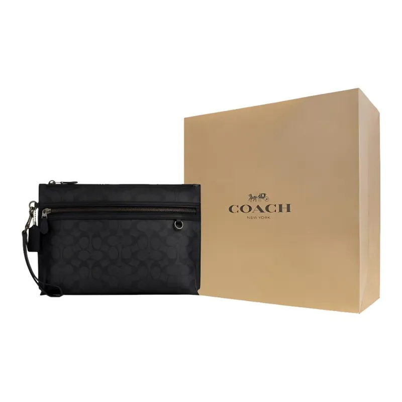 COACH Сумка Покрытый холст Унисекс Большой Черный