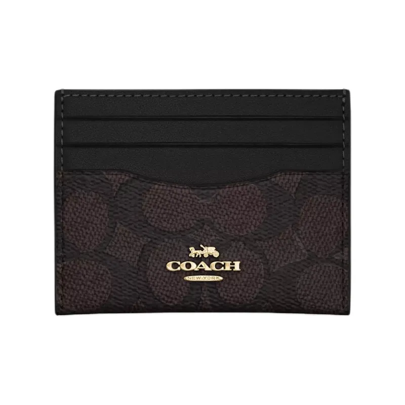 COACH Холщовый чехол для карт женский черный