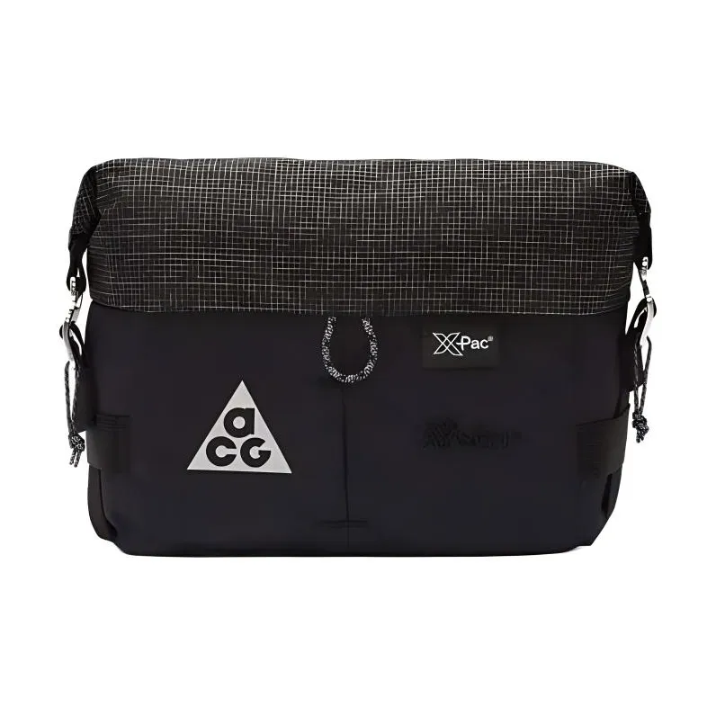 Nike Ткань Поясная Сумка (Бандана) Унисекс Черный и Металлический Серебристый