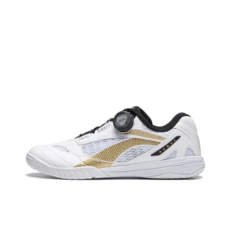 Li NING Устойчивая к истиранию Низкая Обувь для настольного тенниса Унисекс Белый Золото Черный