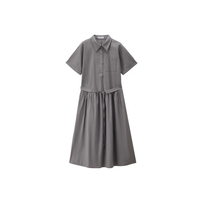 Giordano 2026 Летнее Короткое Платье с Короткими Рукавами Женское