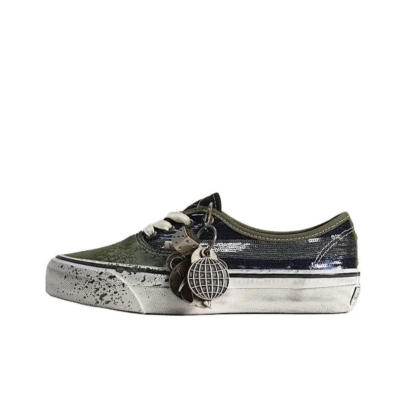 VANS Premium Authentic Low Топ Скейтборд Кроссовки Унисекс Зеленый Синий