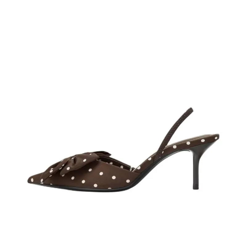 ZARA Узкий каблук Высокие каблуки 6 см Женские Коричневый