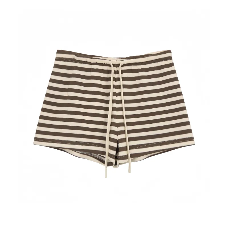 ECONICE Абрикос Кофе Полосы Женские Пижамные Брюки