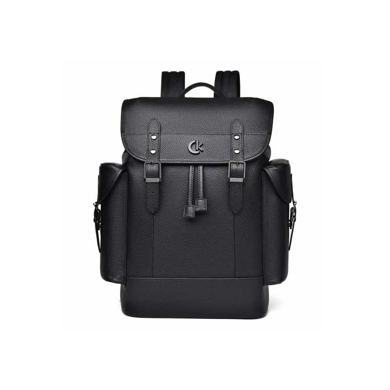 Ceion Keust Рюкзак из коровьей кожи большой мужской черный