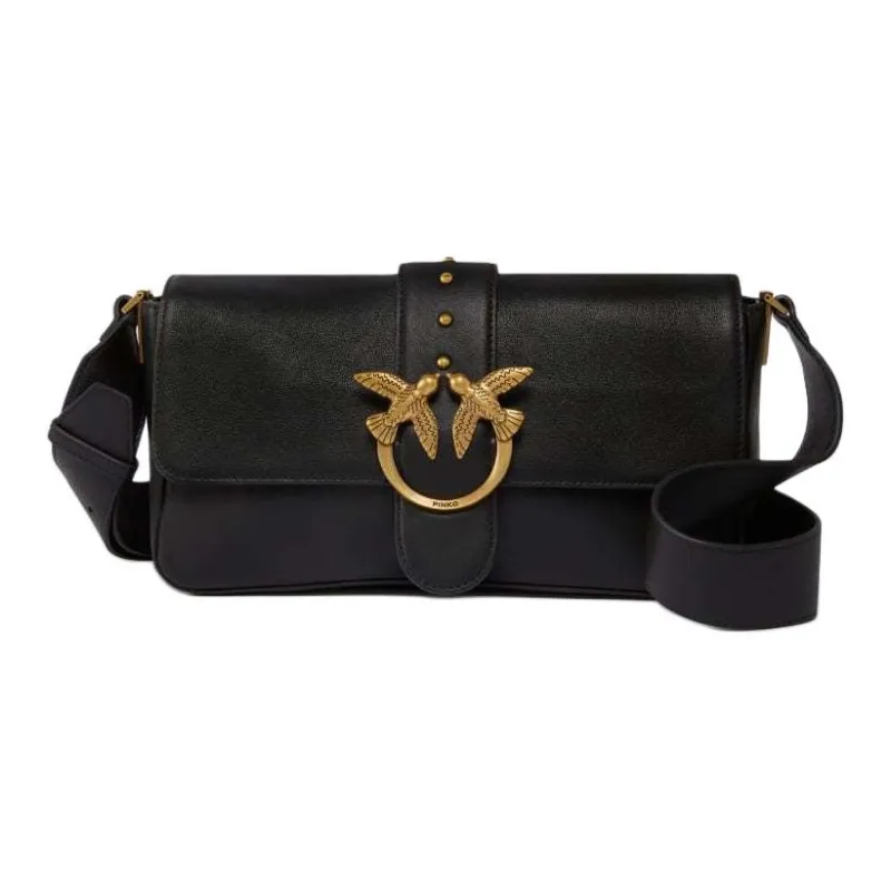 PINKO Love Bag Коровья кожа с искусственной кожей сумка на плечо большая женская черная